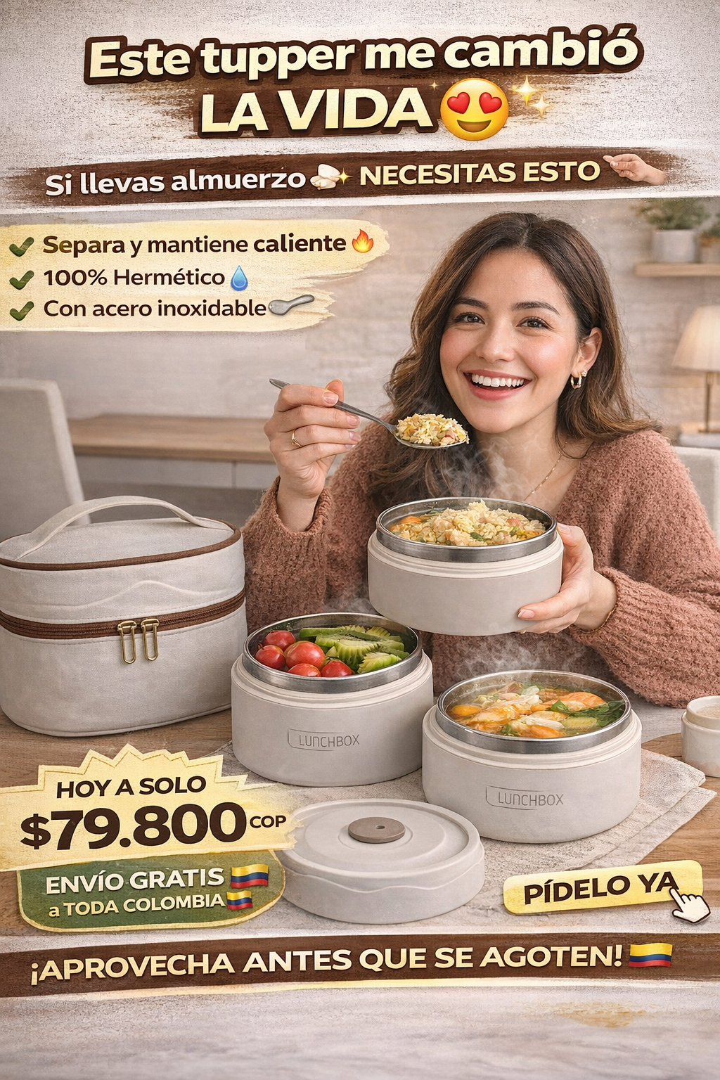 Lonchera Portatil Porta Comida TermicaX4