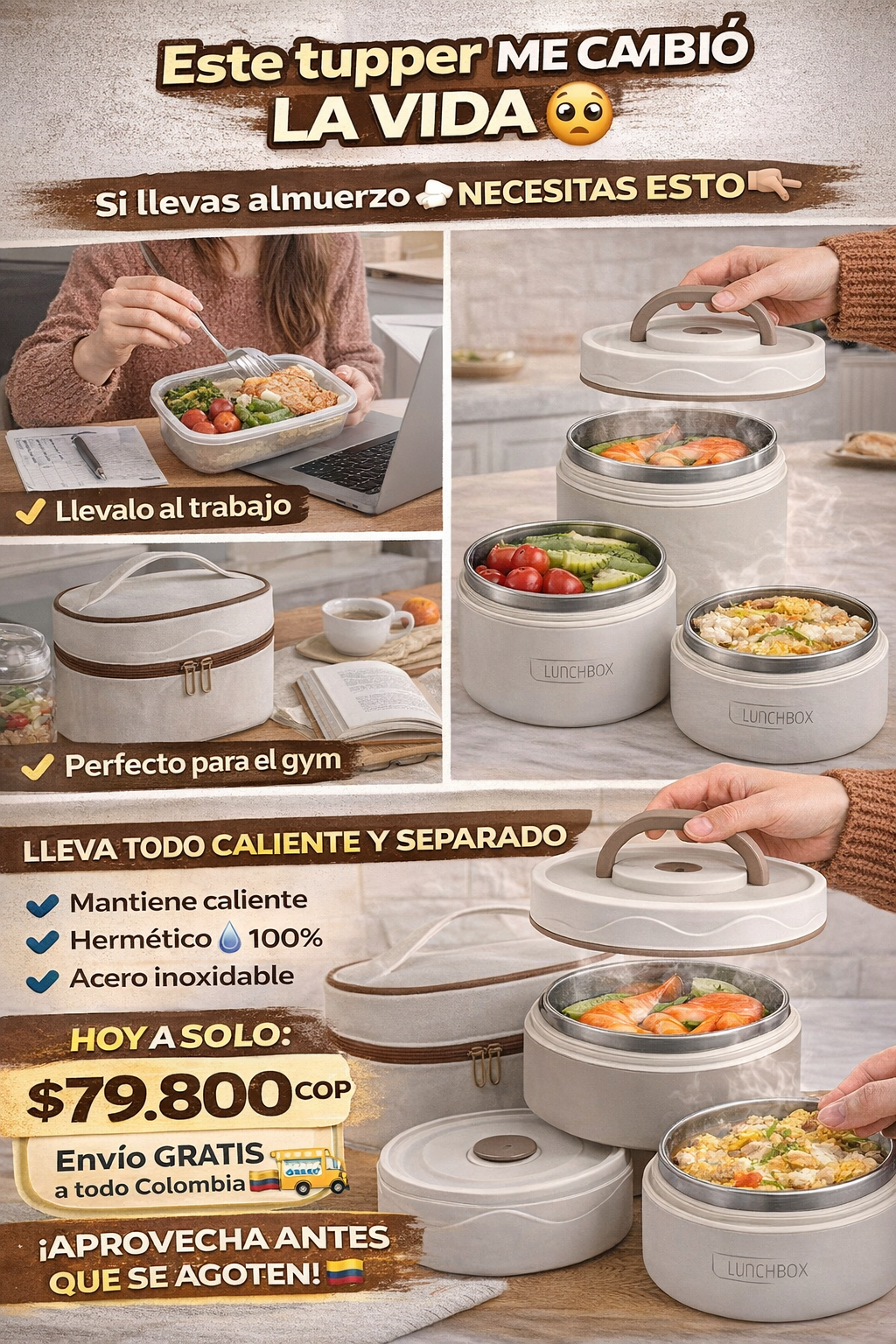 Lonchera Portatil Porta Comida TermicaX4