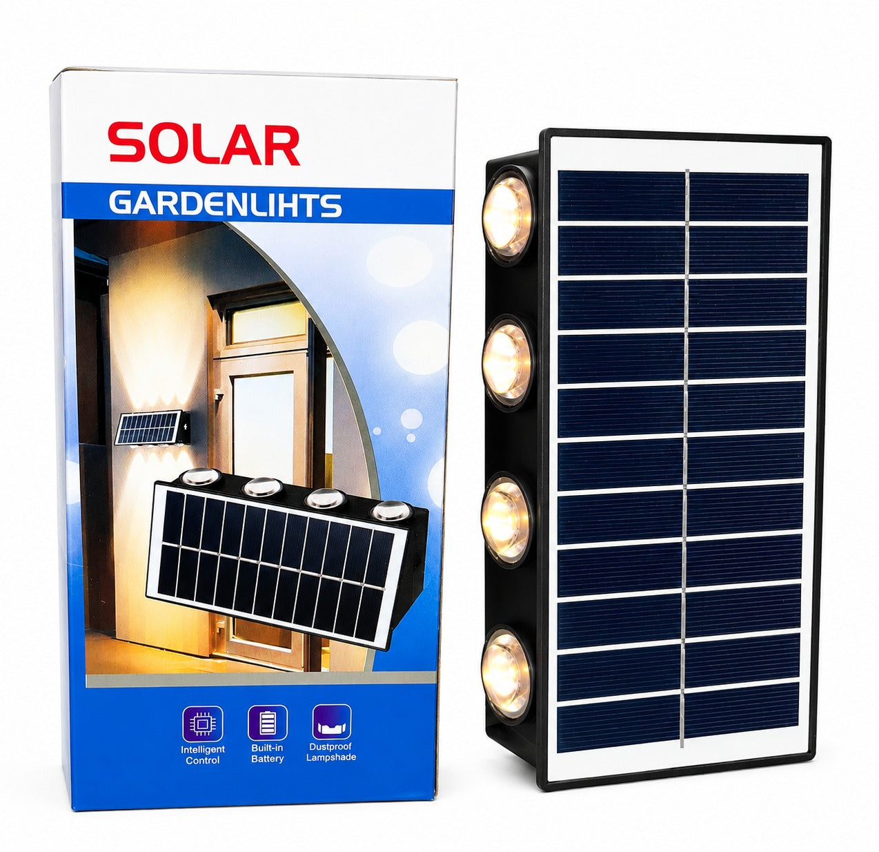 ☀️ Lámpara Solar Inteligente para Exteriores 8 leds