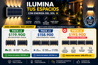 ☀️ Lámpara Solar Inteligente para Exteriores 8 leds