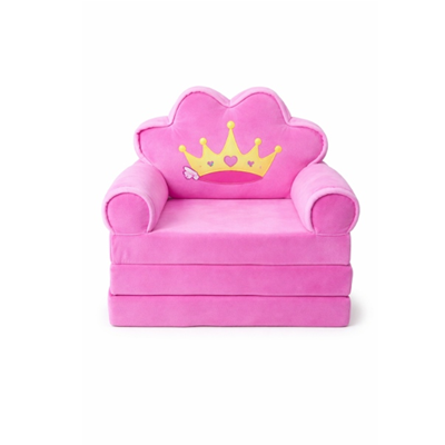 Sofá Cama Plegable para Niñas – Corona Rosa